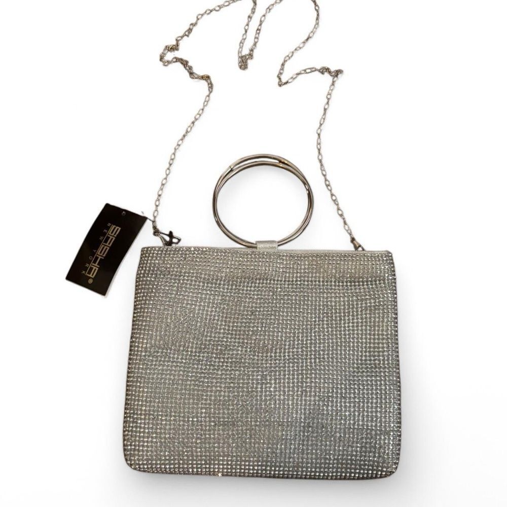 Shimmering Silver Ring-Handle Crossbody NWT